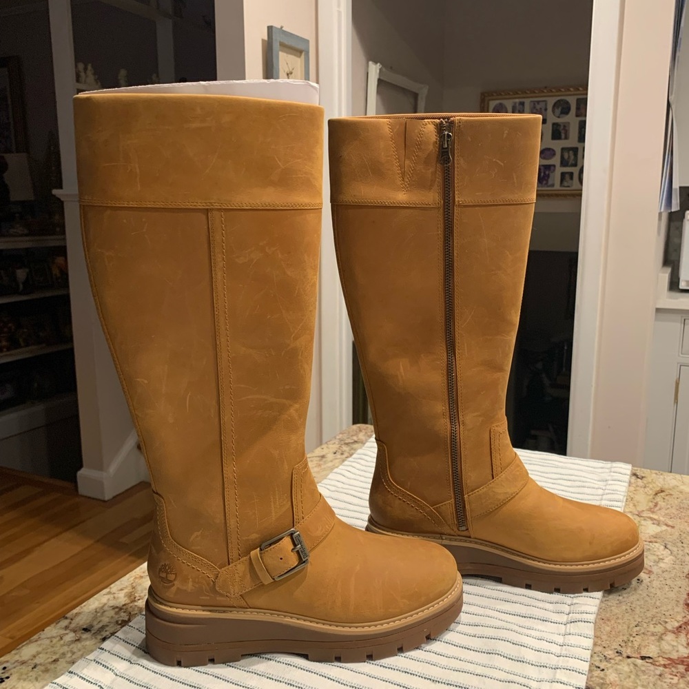 Timberland Cervinia Valley Leather Knee High Boot Wheat Full Grain